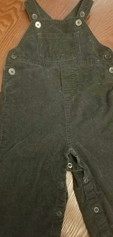Boys black corduroy overalls